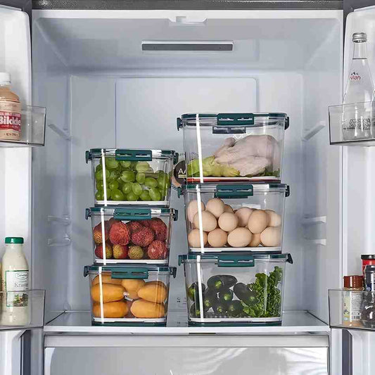 ABS Plastic Air Tight Container Set with Time Keeping Feature (2 pcs)