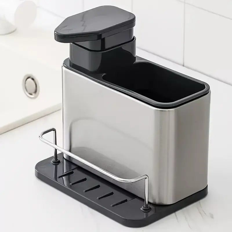Keep your kitchen clean and organized with this stainless steel sink organizer featuring a built-in soap dispenser
sponge holder
and towel rack. Durable
rust-resistant
and space-saving — perfect for modern homes.